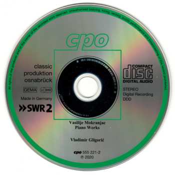 CD Vasilije Mokranjac: Piano Works