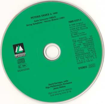 CD Pēteris Vasks: Cello Concerto
