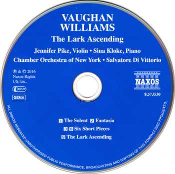 CD Ralph Vaughan Williams: The Lark Ascending / Suite Of Six Short Pieces / The Solent / Fantasia