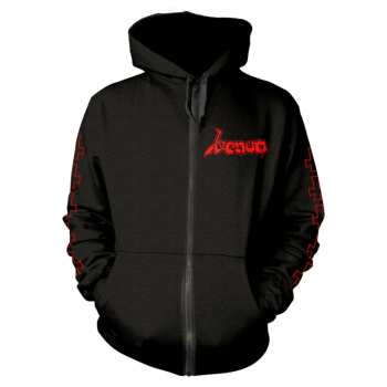 Merch Venom: Hoodie Met Rits At War With Satan (red)