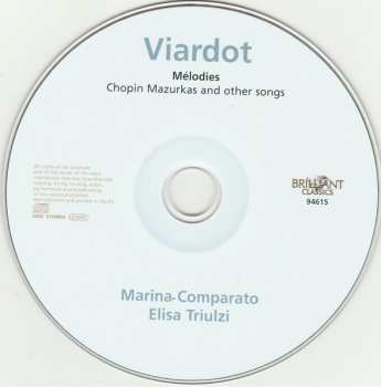 CD Pauline Viardot: Mélodies