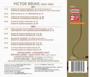 2CD Victor Bruns: Chamber Music For Woodwinds
