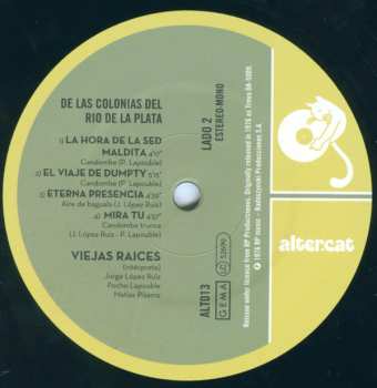 LP Viejas Raices: De Las Colonias Del Río De La Plata