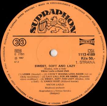 LP Karel Zich: Sweet, Soft And Lazy
