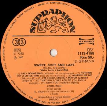 LP Karel Zich: Sweet, Soft And Lazy