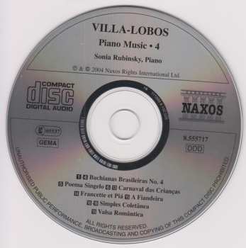 CD Heitor Villa-Lobos: Piano Music • 4 - Bachianas Brasileiras No. 4 • Children's Carnival • Simple Song
