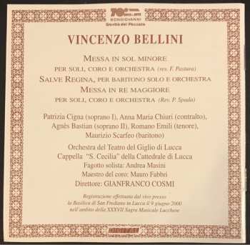 CD Vincenzo Bellini: Messa In Sol Minore, Salve Regina, Messa In Re Maggiore
