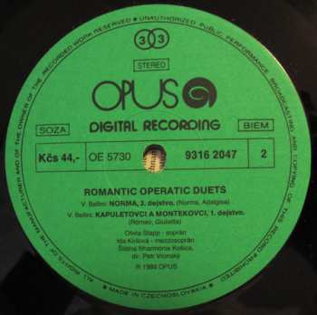LP Vincenzo Bellini: Romantic Operatic Duets