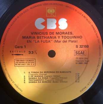 LP Vinicius de Moraes: En "La Fusa" (Mar Del Plata) LTD