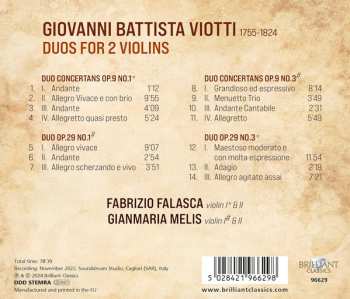 CD Giovanni Battista Viotti: Duos For 2 Violins