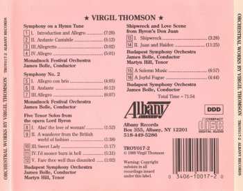 CD Virgil Thomson: Symphony On A Hymn Tune / Symphony No. 2 / A Solemn Music And A Joyful Fugue / Shipwreck And Love Scene From Byron's Don Juan / Five Tenor Solos From The Opera Lord Byron