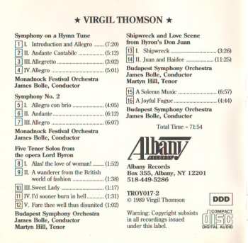 CD Virgil Thomson: Symphony On A Hymn Tune / Symphony No. 2 / A Solemn Music And A Joyful Fugue / Shipwreck And Love Scene From Byron's Don Juan / Five Tenor Solos From The Opera Lord Byron