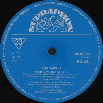 LP Jan Kačer: Vita Caroli ― Vlastní Životopis Karla IV.