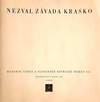 Doos/2EP Vítězslav Nezval: Moderní České A Slovenské Básnické Sbírky III.