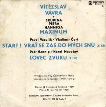 SP Vítězslav Vávra: Start ! Vrať Se Zas Do Mých Snů / Lovec Zvuku