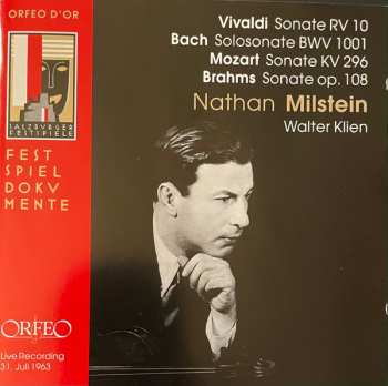 Album Johann Sebastian Bach: Sonate RV 10 / Solosonate BWV 1001 / Sonate KV 296 / Sonate Op.108