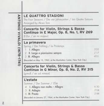 CD Leonard Bernstein: The Four Seasons (Le Quattro Stagioni) / Concerto For Diverse Instruments / Oboe Concerto / Flute Concerto