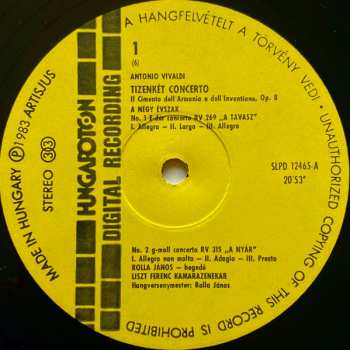 3LP/Doos Antonio Vivaldi: 12 Concerti Op.8 - Il Cimento Dell' Armonia E Dell' Inventione Including "The Four Seasons"