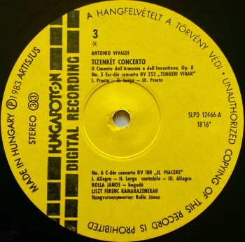 3LP/Doos Antonio Vivaldi: 12 Concerti Op.8 - Il Cimento Dell' Armonia E Dell' Inventione Including "The Four Seasons"