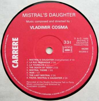 LP Vladimir Cosma: Mistral's Daughter