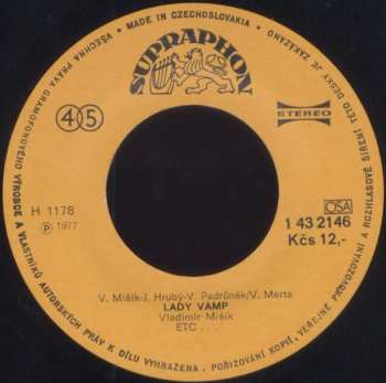 SP Vladimír Mišík: Já Mám Schůzku O Půl Páté / Lady Vamp