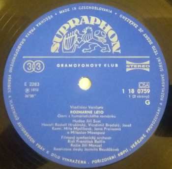 LP Vladislav Vančura: Rozmarné Léto