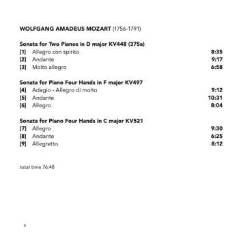 SACD Wolfgang Amadeus Mozart: Sonatas For Four Hands