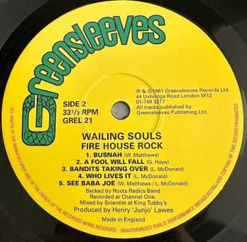 LP Wailing Souls: Fire House Rock