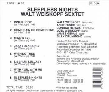 CD Walt Weiskopf Sextet: Sleepless Nights