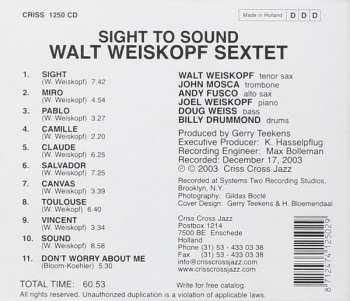 CD Walt Weiskopf: Sight To Sound