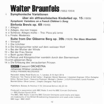 CD Walter Braunfels: Volume 2: Symphonic Variations On A French Children's Song / Suite From Der Gläserne Berg / Sinfonia Brevis