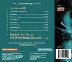 CD Walter Braunfels: Don Juan Op. 34 | Symphonic Variations On An Old French Nursery Song Op. 15