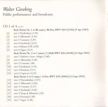 4CD/Doos Walter Gieseking: Konzertmitschnitte U. Rundfunkaufnahmen / Public Performances And Broadcasts (From The Collection Of Deutsches Rundfunkarchiv)