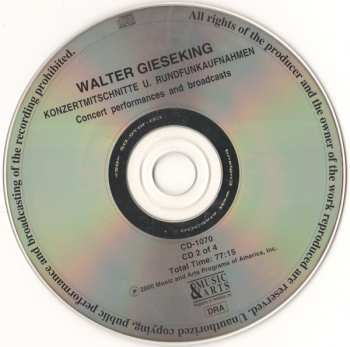4CD/Doos Walter Gieseking: Konzertmitschnitte U. Rundfunkaufnahmen / Public Performances And Broadcasts (From The Collection Of Deutsches Rundfunkarchiv)