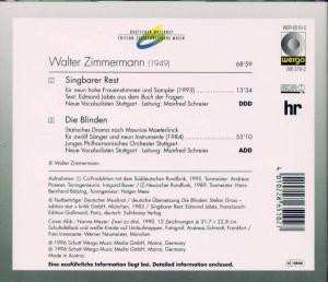 CD Walter Zimmermann: Singbarer Rest • Die Blinden