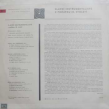 LP Sergei Vasilyevich Rachmaninoff: Slavní Instrumentalisté Z Počátku 20. Století
