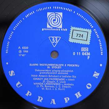 LP Sergei Vasilyevich Rachmaninoff: Slavní Instrumentalisté Z Počátku 20. Století
