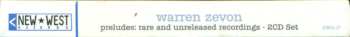 2CD Warren Zevon: Preludes: Rare And Unreleased Recordings