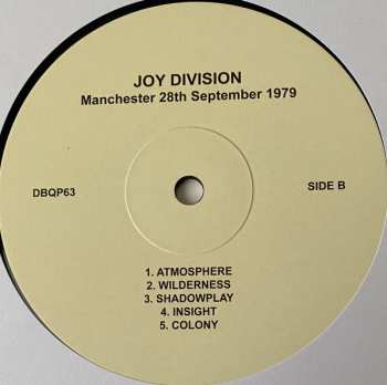 LP Joy Division: Warsaw Middlesbrough 14th September 1977 / Joy Division Manchester 28th September 1979