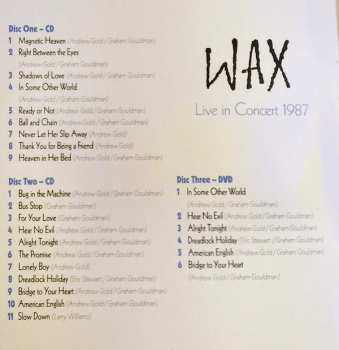 2CD/DVD Wax: Live In Concert 1987