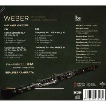 2CD Carl Maria von Weber: Symphonies; Clarinet Concerto