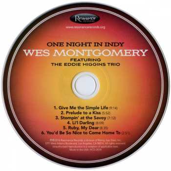 CD Wes Montgomery: One Night In Indy