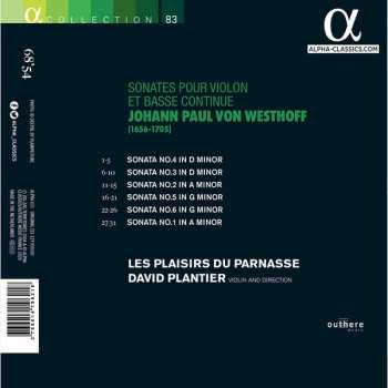 CD Johann Paul Von Westhoff: Sonates Pour Violon & Basse Continue