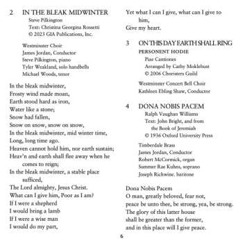 2CD Westminster Choir: An Evening Of Readings And Carols - The 30th Anniversary Live Recording