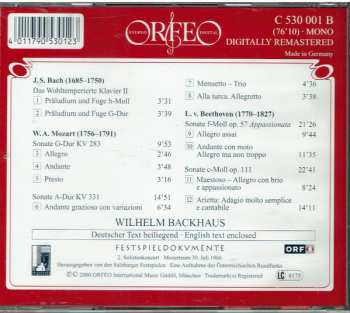 CD Wilhelm Backhaus: Salzburger Festspieldokumente 1966