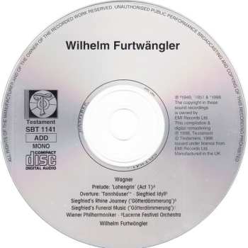 CD Wilhelm Furtwängler:  Furtwängler Conducts Wagner