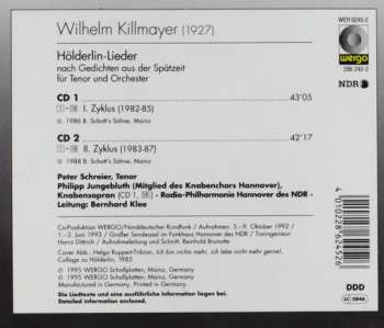 2CD Wilhelm Killmayer: Hölderlin-Lieder