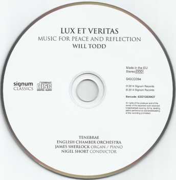 CD Will Todd: Lux Et Veritas (Music For Peace And Reflection)