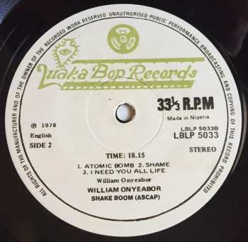LP William Onyeabor: Atomic Bomb