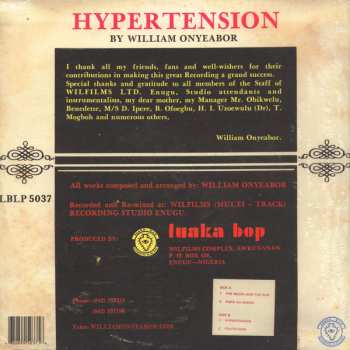 LP William Onyeabor: Hypertension